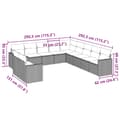 Miniatyrbillede 4 af 4: vidaXL loungesæt til haven 11 dele med hynder polyrattan brun
