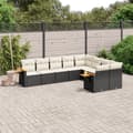 Miniatyrbillede 3 af 3: vidaXL sofasæt til haven 9 dele med hynder polyrattan sort