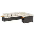 Miniatyrbillede 1 af 3: vidaXL sofasæt til haven 9 dele med hynder polyrattan sort