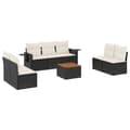 Miniatyrbillede 1 af 3: vidaXL sofasæt til haven 8 dele med hynder polyrattan sort