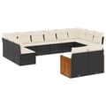Miniatyrbild 3 av 4: vidaXL Loungegrupp med dynor 12 delar svart konstrotting