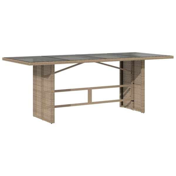 vidaXL Matgrupp för trädgården med dynor 9 delar beige konstrotting