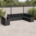 Miniatyrbillede 2 af 4: vidaXL sofasæt til haven 10 dele med hynder polyrattan sort