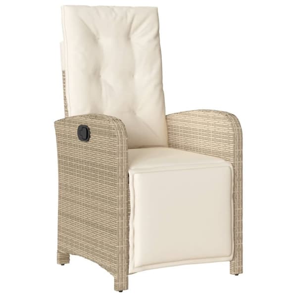 vidaXL Hagespisegruppe med puter 7 deler polyrotting beige
