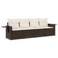 Miniatyrbillede 3 af 4: vidaXL sofasæt til haven 4 dele med hynder polyrattan brun