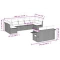 Miniatyrbillede 2 af 3: vidaXL sofasæt til haven 9 dele med hynder polyrattan sort