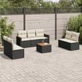 Miniatyrbillede 2 af 4: vidaXL sofasæt til haven 8 dele med hynder polyrattan sort