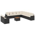 Miniatyrbillede 3 af 11: vidaXL sofasæt til haven 12 dele med hynder polyrattan sort