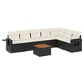 Miniatyrbillede 3 af 4: vidaXL sofasæt til haven 8 dele med hynder polyrattan sort