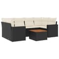 Miniatyrbillede 3 af 11: vidaXL sofasæt til haven 7 dele med hynder polyrattan sort
