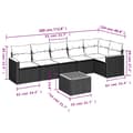Miniatyrbillede 4 af 4: vidaXL sofasæt til haven 7 dele med hynder polyrattan sort