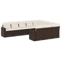 Miniatyrbillede 3 af 11: vidaXL sofasæt til haven 10 dele med hynder polyrattan brun