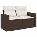 Miniatyrbillede 6 af 11: vidaXL sofasæt til haven 10 dele med hynder polyrattan brun