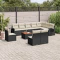 Miniatyrbillede 2 af 4: vidaXL sofasæt til haven 11 dele med hynder polyrattan sort
