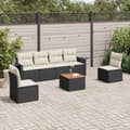 Miniatyrbillede 2 af 4: vidaXL sofasæt til haven 7 dele med hynder polyrattan sort