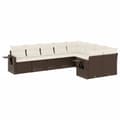 Miniatyrbillede 3 af 4: vidaXL sofasæt til haven 9 dele med hynder polyrattan brun