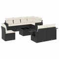 Miniatyrbillede 1 af 4: vidaXL sofasæt til haven 9 dele med hynder polyrattan sort