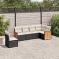Miniatyrbillede 3 af 3: vidaXL sofasæt til haven 6 dele med hynder polyrattan sort