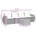 Miniatyrbillede 4 af 4: vidaXL sofasæt til haven 5 dele med hynder polyrattan sort