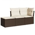 Miniatyrbillede 1 af 3: vidaXL sofasæt til haven 3 dele med hynder polyrattan brun