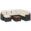 Miniatyrbillede 1 af 3: vidaXL sofasæt til haven 8 dele med hynder polyrattan sort
