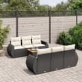 Miniatyrbillede 2 af 4: vidaXL sofasæt til haven 7 dele med hynder polyrattan sort