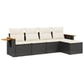 Miniatyrbillede 3 af 4: vidaXL sofasæt til haven 5 dele med hynder polyrattan sort