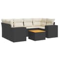 Miniatyrbillede 1 af 3: vidaXL sofasæt til haven 7 dele med hynder polyrattan sort