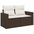 Miniatyrbillede 6 af 11: vidaXL sofasæt til haven 10 dele med hynder polyrattan brun