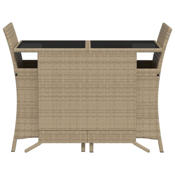vidaXL bistrosæt til haven 3 dele med hynder polyrattan blandet beige