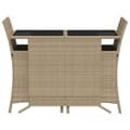 Miniatyrbillede 3 af 11: vidaXL bistrosæt til haven 3 dele med hynder polyrattan blandet beige
