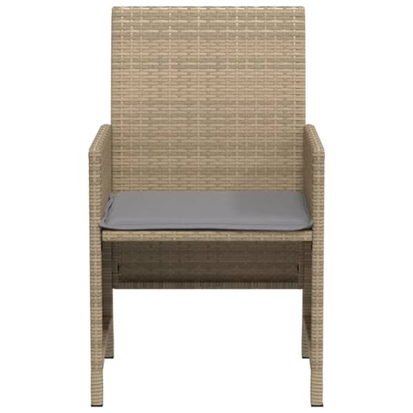 vidaXL bistrosæt til haven 3 dele med hynder polyrattan blandet beige