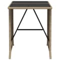 Miniatyrbillede 10 af 11: vidaXL bistrosæt til haven 3 dele med hynder polyrattan blandet beige