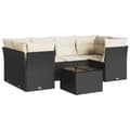 Miniatyrbillede 3 af 4: vidaXL sofasæt til haven 7 dele med hynder polyrattan sort