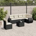 Miniatyrbillede 2 af 4: vidaXL sofasæt til haven 7 dele med hynder polyrattan sort