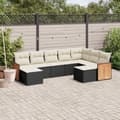 Miniatyrbillede 3 af 3: vidaXL sofasæt til haven 9 dele med hynder polyrattan sort