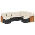 Miniatyrbillede 1 af 3: vidaXL sofasæt til haven 9 dele med hynder polyrattan sort