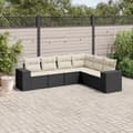 Miniatyrbillede 2 af 4: vidaXL sofasæt til haven 6 dele med hynder polyrattan sort
