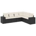 Miniatyrbillede 1 af 4: vidaXL sofasæt til haven 6 dele med hynder polyrattan sort