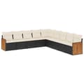 Miniatyrbillede 3 af 4: vidaXL sofasæt til haven 9 dele med hynder polyrattan sort