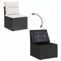 Miniatyrbillede 9 af 11: vidaXL sofasæt til haven 5 dele med hynder polyrattan sort