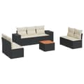 Miniatyrbillede 1 af 4: vidaXL sofasæt til haven 8 dele med hynder polyrattan sort