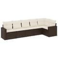 Miniatyrbillede 3 af 4: vidaXL sofasæt til haven 6 dele med hynder polyrattan brun