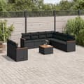 Miniatyrbillede 3 af 3: vidaXL sofasæt til haven 10 dele med hynder polyrattan sort