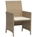 Miniatyrbillede 5 af 11: vidaXL bistrosæt til haven 3 dele med hynder polyrattan beige