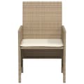 Miniatyrbillede 6 af 11: vidaXL bistrosæt til haven 3 dele med hynder polyrattan beige
