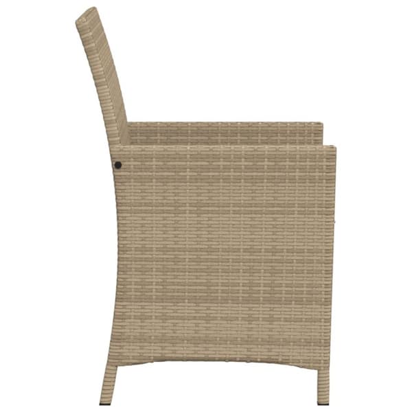 vidaXL bistrosæt til haven 3 dele med hynder polyrattan beige