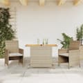 Miniatyrbillede 1 af 11: vidaXL bistrosæt til haven 3 dele med hynder polyrattan beige