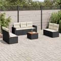 Miniatyrbillede 2 af 11: vidaXL sofasæt til haven 8 dele med hynder polyrattan sort