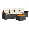 Miniatyrbillede 1 af 3: vidaXL sofasæt til haven 5 dele med hynder polyrattan sort